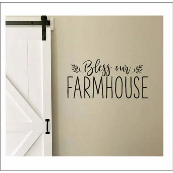 Bless Our Farmhouse Family Rustic Farmhouse Home Wall Decal Words Decor