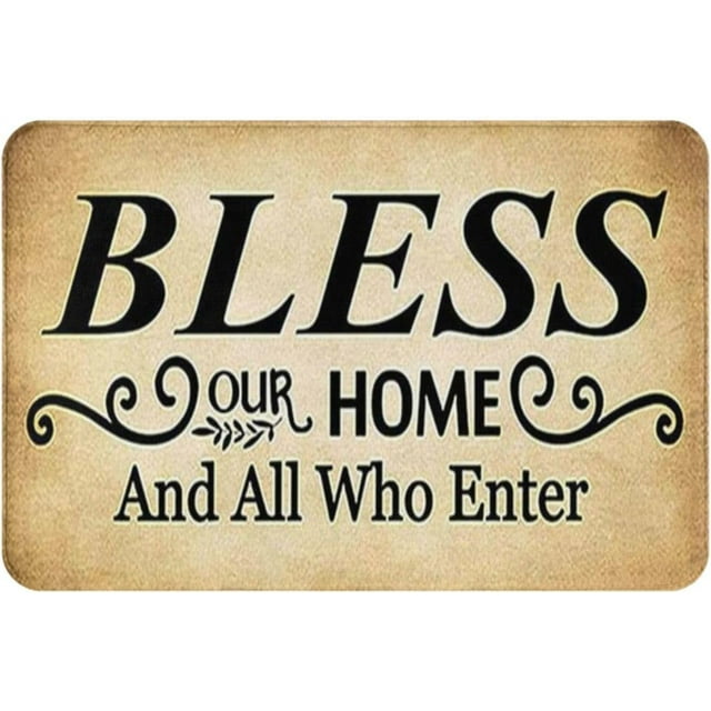 Bless Our Home and All Who Enter Non Slip Absorbent Resist Dirt Doormat