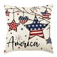 thumbnail image 1 of Bless Our Home America Stars Throw Pillow Covers, 18 x 18 Inch 4th of July Patriotic USA Flag Cushion Case for Sofa Couch, Independence Memorial Day, 1 of 6