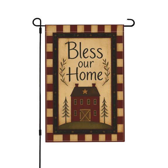 Bless Our Home Burlap Garden Flag Country Farm Western Barn Rustic Ranch Decor For Yard Or House 12x18 in