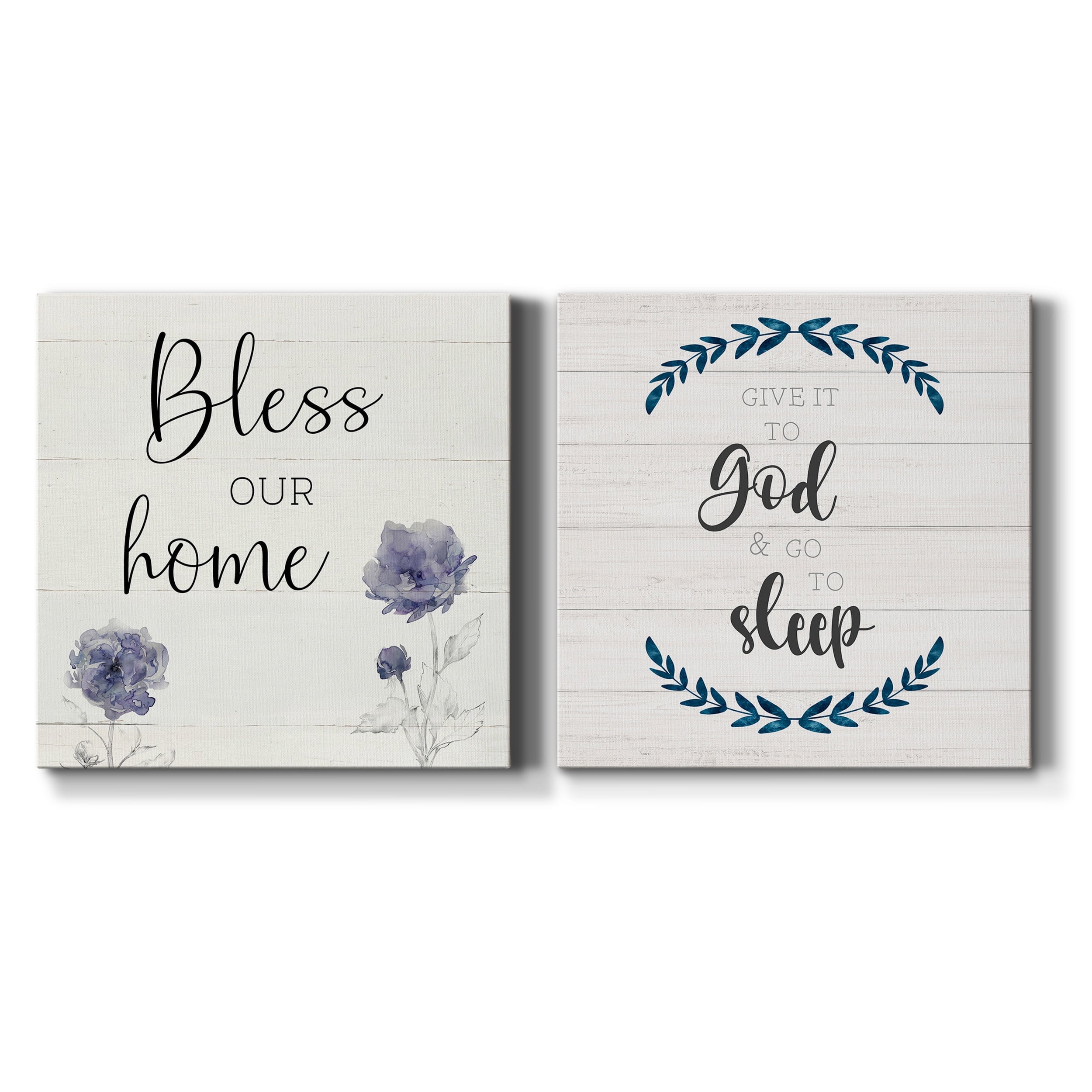 Bless Our Home - Premium Gallery Wrapped Canvas - Ready to Hang Set of 2 - 24 x 24 Each