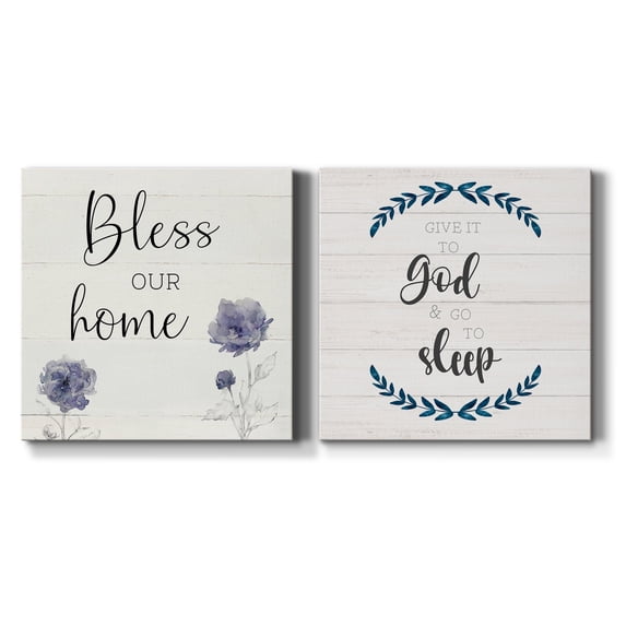 Bless Our Home - Premium Gallery Wrapped Canvas - Ready to Hang Set of 2 - 40 x 40 Each
