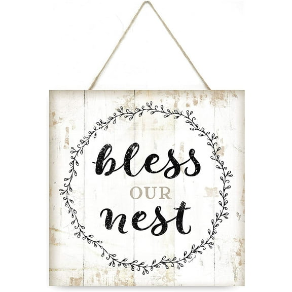 Bless Our Nest Wooden Plank Sign 7.5x7.5