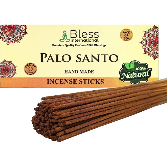 Bless-Palo-Santo 100%-Natural-Handmade-Hand-Dipped-Incense-Sticks Organic-Chemicals-Free For-Purification-The-Best-Woods-Scent (500 Sticks (750GM))