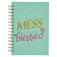 thumbnail image 1 of Bless Your Soul Funny Spiral Notebook, Hot Mess But I'm Blessed Teal, Large Hardcover Journal for Women, Composition Notebook for Work, Travel Journal for Writing,192 Lined Pages, 1 of 4
