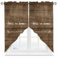 thumbnail image 1 of Bless Our Swag Valances for Windows 2 Pack Home and All Who enter Swag Kitchen Curtains 45 Inches Long Rod Pocket Short Window Treatment for Kitchen Bathroom 36"x45", 1 of 8