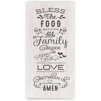 Bless The Food Before Us And Family Beside Us Wood Wall Sign 9x18 (Unframed)