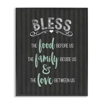 Bless The Food Family & Love Black Framed Giclee Art, design by Lettered and Lined