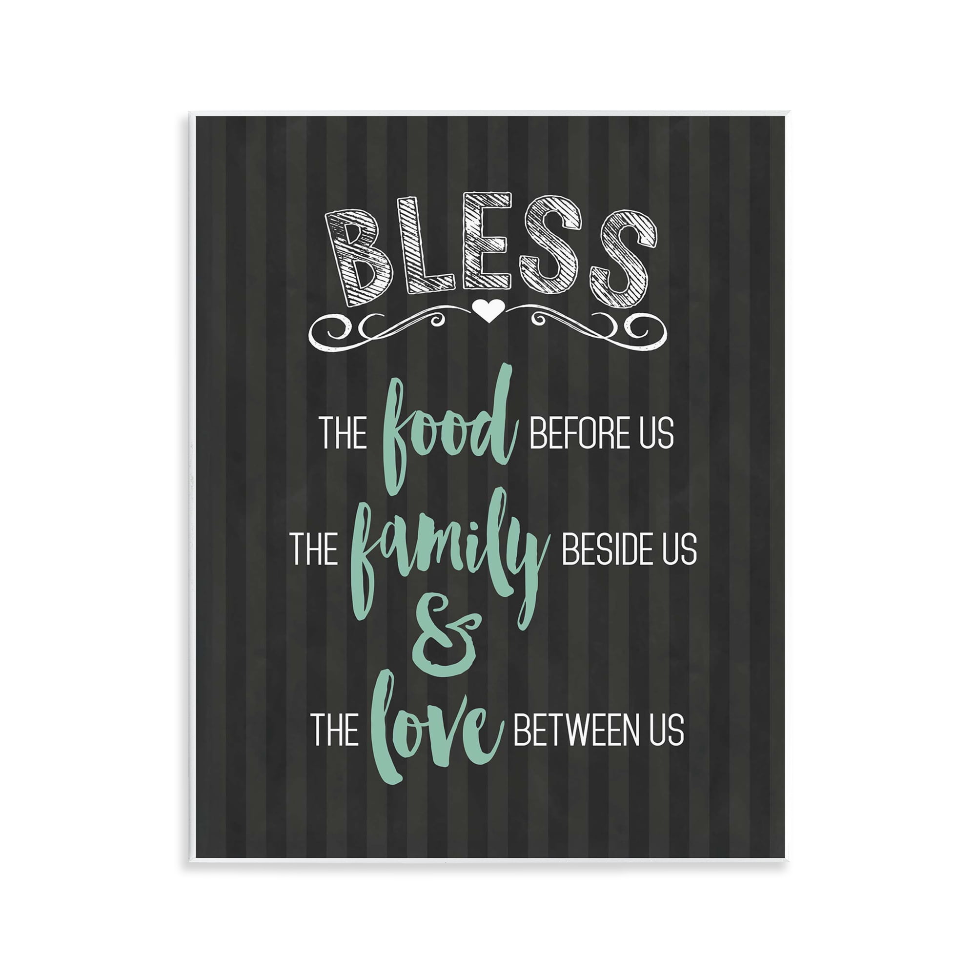 Bless The Food Family & Love Wall Plaque Art, design by Lettered and Lined