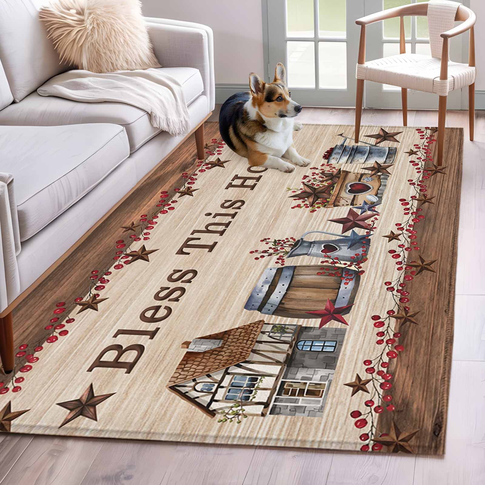 Bless This 2.7x5 Rug for Office Desk Chair Area Small Bedroom, Home ...