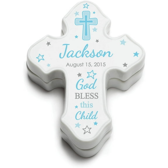 Bless This Child Personalized Keepsake Cross Box For Boys