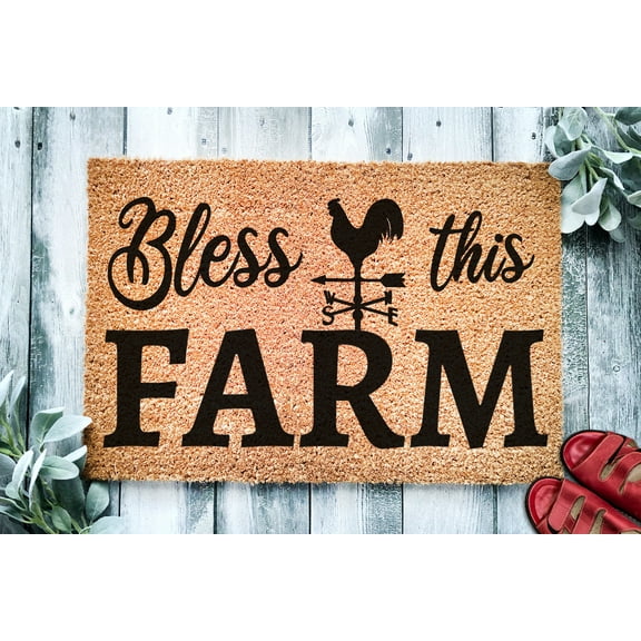 Bless This Farm | Farm Home Doormat | Welcome Mat | Farmhouse Decor | Farmer Door Mat | Farm Gift | Home Doormat | Country Home