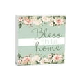 thumbnail image 1 of Bless This Home Mint Green Floral 5 x 5 Wood Tabletop Sign Plaque, 1 of 4