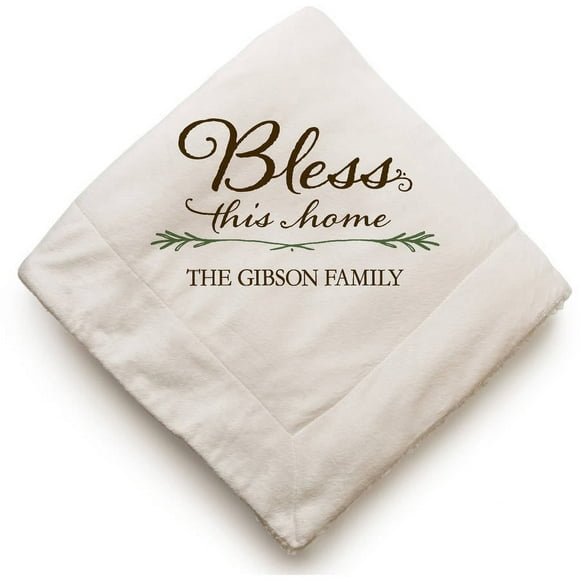 Bless This Home Personalized Sherpa Blanket