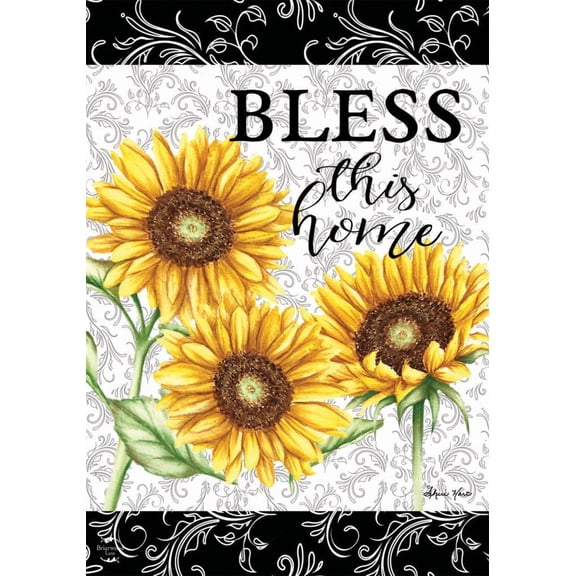 Bless This Home Sunflowers Summer Garden Flag Floral 12.5" x 18"