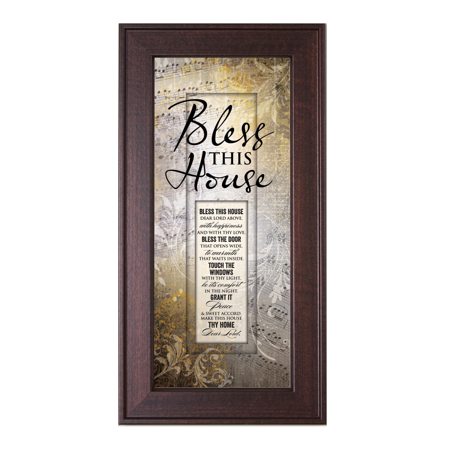 Bless This House Dark Brown Framed Motivational Quote Print