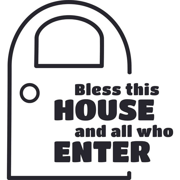 Bless This House Home Family Quotes Customized Wall Decal - Custom Vinyl Wall Art - Personalized Name - Baby Girls Boys Kids Bedroom Wall Decal Room Decor Wall Stickers Decoration Size (40x40 inch)