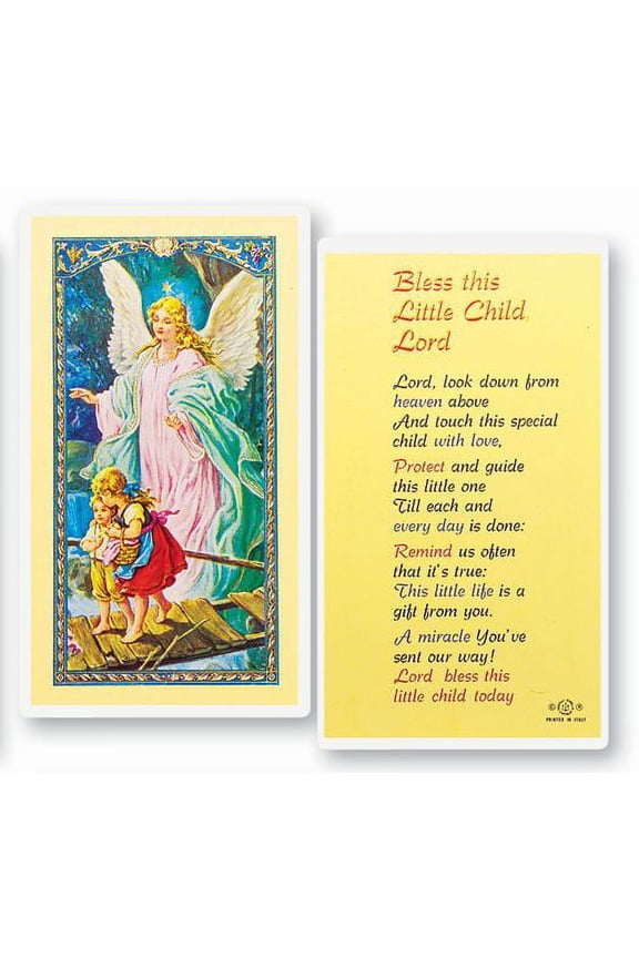 Bless This Little Child Lord Laminated Catholic Prayer Holy Card with Prayer on Back, Pack of 25