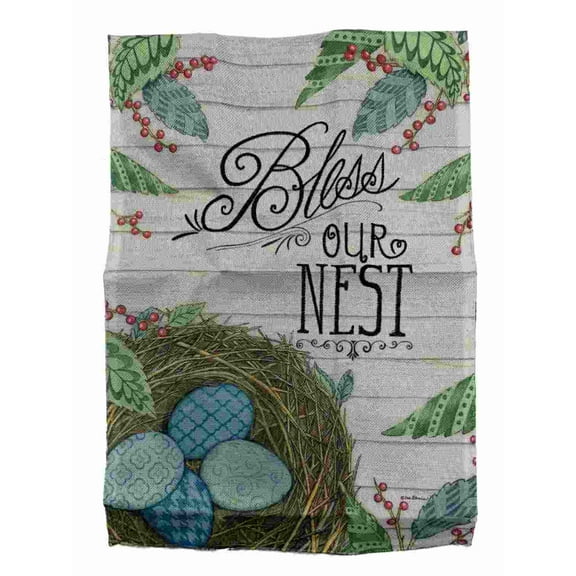 Bless This Nest Burlap Decorative Garden Flag 18 by 12.5 Inch