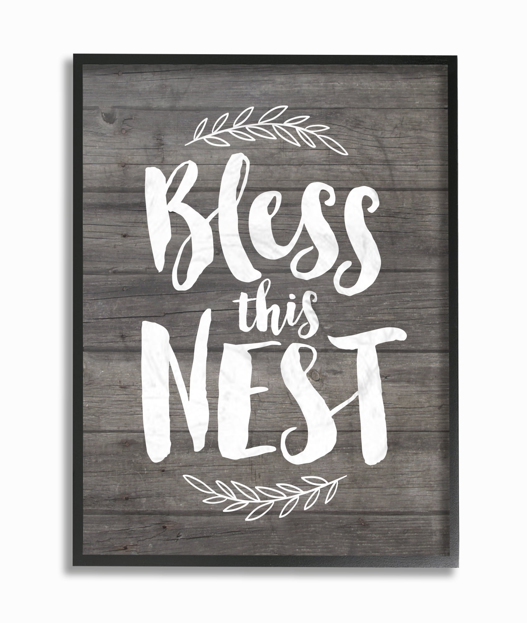 Bless This Nest Planks Oversized Framed Giclee Texturized Art, 16 x 1.5 x 20
