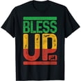 thumbnail image 1 of Bless Up Reggae Music Rastafari Lion Of Judah Rasta Gift T-Shirt, 1 of 3
