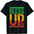 thumbnail image 1 of Bless Up Reggae Music Rastafari Lion Of Judah Rasta Gift T-Shirt, 1 of 4