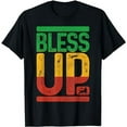 thumbnail image 1 of Bless Up Reggae Music Rastafari Lion Of Judah Rasta Gift T-Shirt, 1 of 5