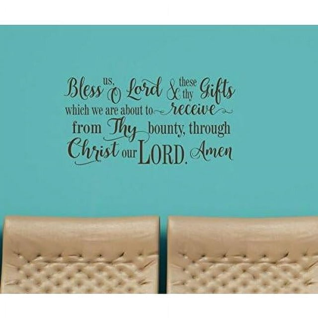 Bless Us O Lord Vinyl Letters Wall Decal Religious Prayer Wall Words