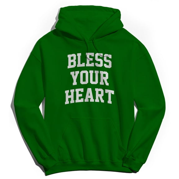 Bless Your Heart Graphic Irish Green Men's Cotton Pullover Hoodie