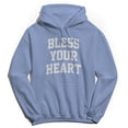 thumbnail image 1 of Bless Your Heart Graphic Light Blue Men's Cotton Pullover Hoodie, 1 of 1