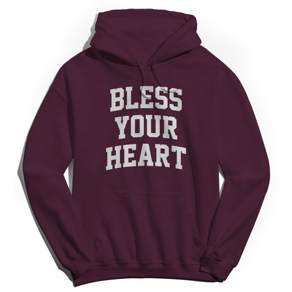 Bless Your Heart Graphic Maroon Men's Cotton Pullover Hoodie