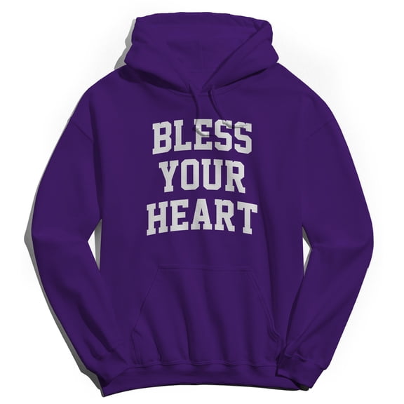 Bless Your Heart Graphic Purple Men's Cotton Pullover Hoodie