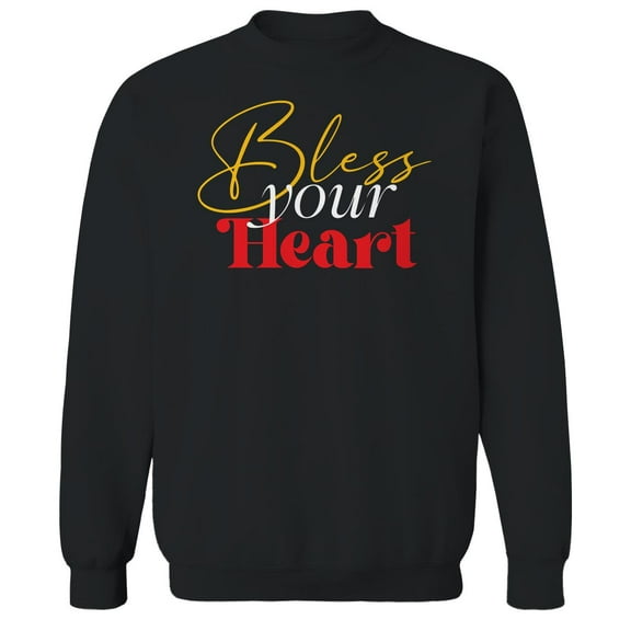 Bless Your Heart Humor Graphic Black Men's Crewneck Sweatshirt