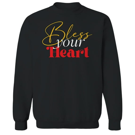 Bless Your Heart Humor Graphic Black Men's Crewneck Sweatshirt