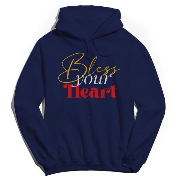 Bless Your Heart Humor Graphic Navy Men's Crewneck Sweatshirt Hoodie