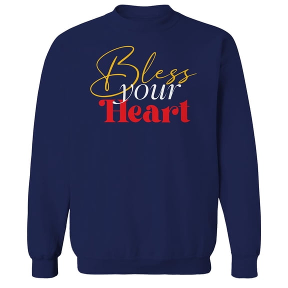 Bless Your Heart Graphic Navy Men's Crewneck Sweatshirt