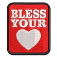 thumbnail image 1 of Bless Your Heart Southern Applique Multi-Color Embroidered Iron-On Patch - 3.5 Inch Large, 1 of 5