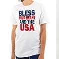 thumbnail image 1 of Bless Your Heart and the USA Cute Women's Graphic T Shirt Tees Brisco Brands S, 1 of 6