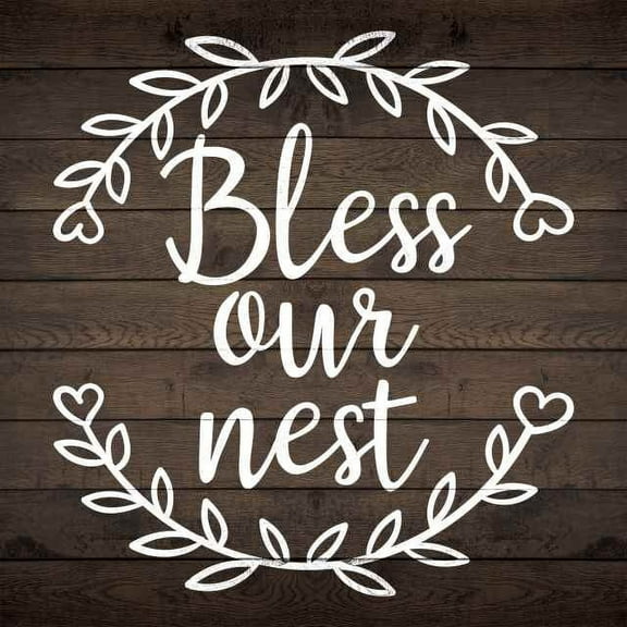 Bless our Nest Rustic Looking Inspiration Farmhouse Wood Sign Wall Décor Gift 12 x 12 Wood Sign B3-12120061036