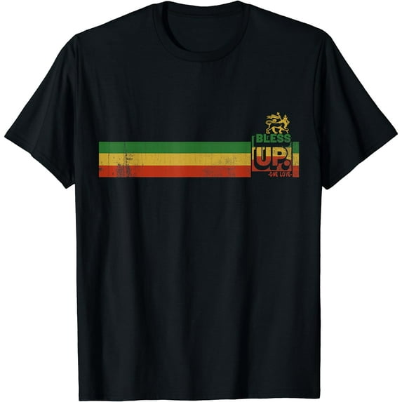 Bless uP Rasta Jamaica Roots Rock Reggae T-Shirt
