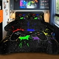 thumbnail image 1 of BlessLiving 3Pcs Game Controller Comforter Set Full Size Gaming Bedding Set for Kids Boys Gamer, Black, 1 of 8