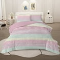 thumbnail image 1 of BlessLiving Pink Stripe Comforter Set, Queen Bedding Sets 3PCS Kids Bedding Set for Girls, 1 of 7