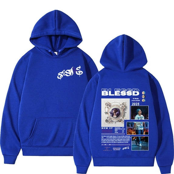 Blessd 2025 Bendecido Tour Merch Unisex Oversized Fleece Graphic Hoodie - Retro Hip Hop Kangaroo Pocket Autumn Winter Streetwear