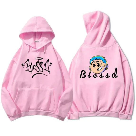 Blessd Printing Winter Hoodie Merch - Unisex Long Sleeve Graphic Harajuku, Streetwear Hooded Sweatshirts Ropa Hombre Sudaderas for Men Women