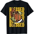 thumbnail image 1 of Blessed 12 Retro University Gold Shoes Matching Tees T-Shirt, 1 of 5