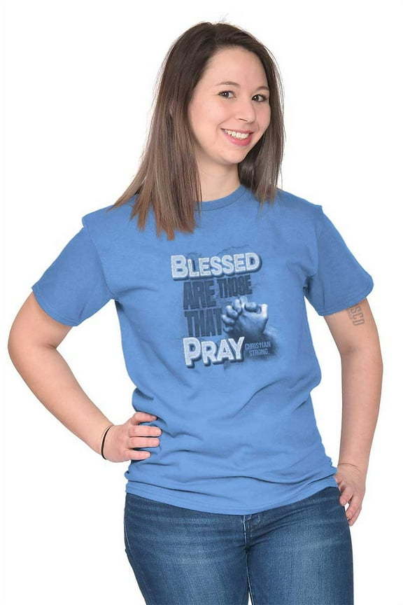 Blessed Are Those Who Pray Faith Men's Graphic T Shirt Tees Brisco Brands S