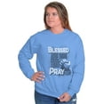 thumbnail image 1 of Blessed Are Those Who Pray Faith Sweatshirt for Men or Women Brisco Brands S, 1 of 6