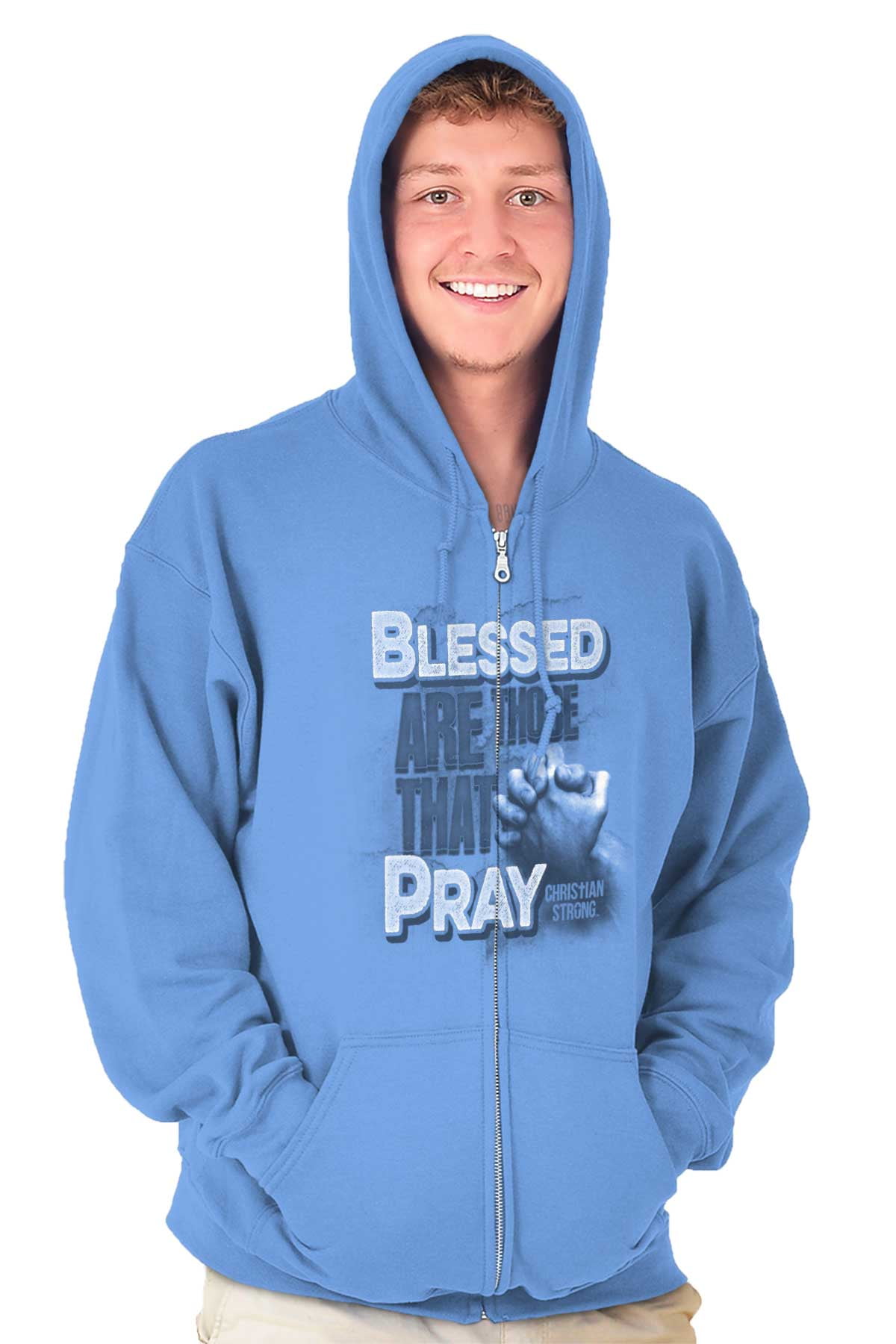 Blessed Are Those Who Pray Faith Zip Up Hoodie Men's Women's Brisco