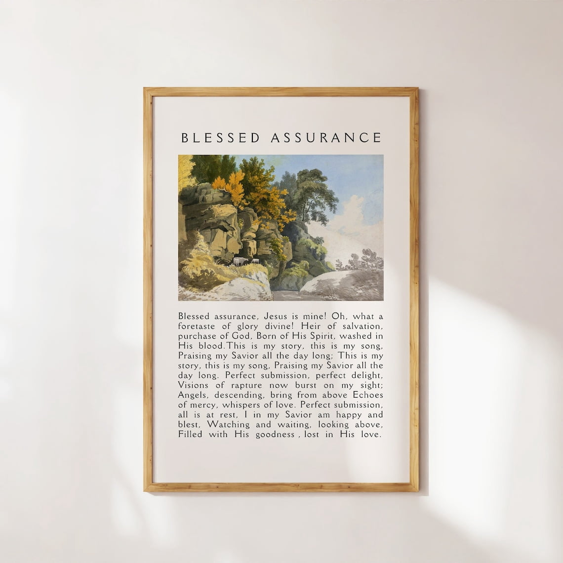 Blessed Assurance Vintage Christian Hymn Poster, Unframed Paper Poster ...