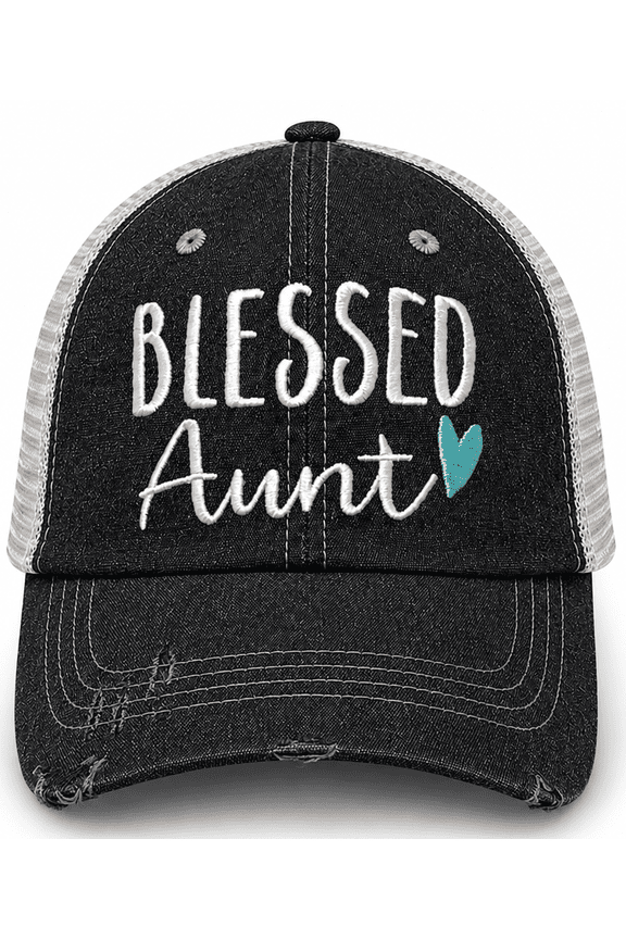 Blessed Aunt Embroidered Baseball Hat Mesh Trucker Style Hat Cap Mothers Day Pregnancy Announcement
